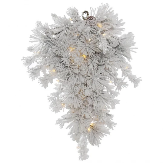 3 Foot Alberta Flocked Teardrop: Clear LEDs 1 3 Foot Alberta Flocked Teardrop: Clear LEDs