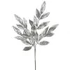22 Inch Silver Glitter Bay Leaf Spray (Set Of 12)