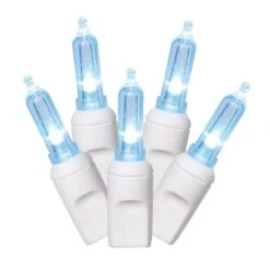 34 Foot Italian LED White Light Strand - 4 Inch Spacing: 100 Teal Lights