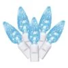 34 Foot C6 LED White Light Strand - 4 Inch Spacing: 100 Teal Lights