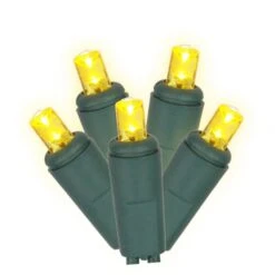 100 Foot Wide Angle LED Green Light Strand - 6 Inch Spacing: 200 Yellow Lights