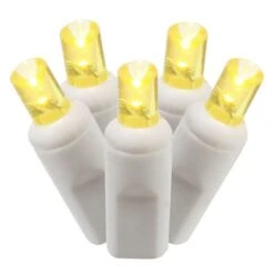 25 Foot Wide Angle LED White Light Strand - 6 Inch Spacing: 50 Yellow Lights
