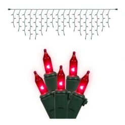 9 Foot 100 Pink Christmas Icicle Set: Mini Lights