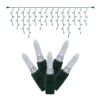 9 Foot M5 LED Green Icicle Light Strand - 3.5 Inch Spacing: Cool White Lights