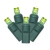 25 Foot Wide Angle LED Lights With 6 Inch Spacing On Green Wire: Lime