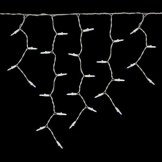 9 Foot Icicle M5 LED Light Set On White Wire: 70 Cool White Lights 2 9 Foot Icicle M5 LED Light Set On White Wire: 70 Cool White Lights - Image 2