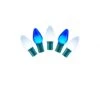 16 Foot C7 LED Lights With Green Wire: Blue-White